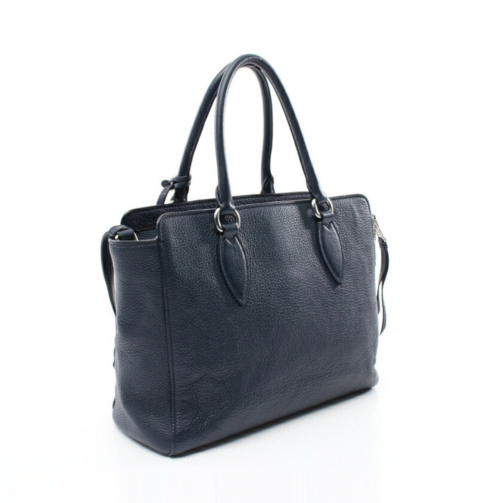 Prada Vittelo Navy Blue Leather Phenix Handbag
